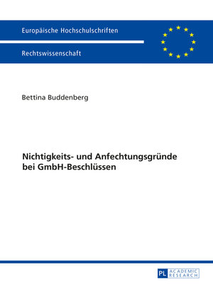 cover image of Nichtigkeits- und Anfechtungsgruende bei GmbH-Beschluessen